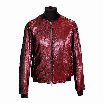 Mick Jagger的无过滤欧洲巡回赛红色亮片夹克，2017年 – 民族服装