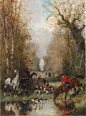尚蒂利森林中的勒哈拉利（道马尔公爵的船员） – 勒内-皮埃尔·查尔斯·普林塞托