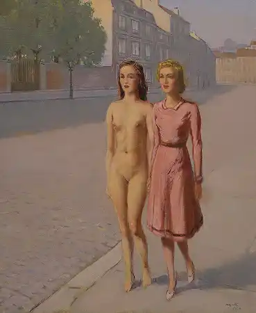无题（两个女孩在街上散步） – 勒内-马格里特