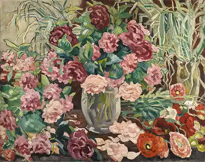玫瑰花瓶，三个玫瑰花瓶 – 路易斯·鲍尔斯