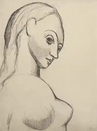 裸体女人胸像 – 毕加索