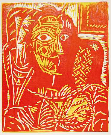 杰奎琳坐在椅子上的肖像（BA.1054；第L-033页） – 毕加索。