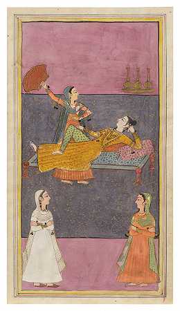 19世纪印度北部或中部的一位女士及其随从 – 19世纪印度北部或中部的一位女士和她的侍从