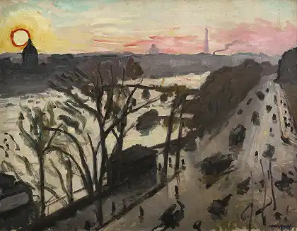 巴黎，卢浮宫码头，冬日阳光 – 阿尔伯特·马奎特