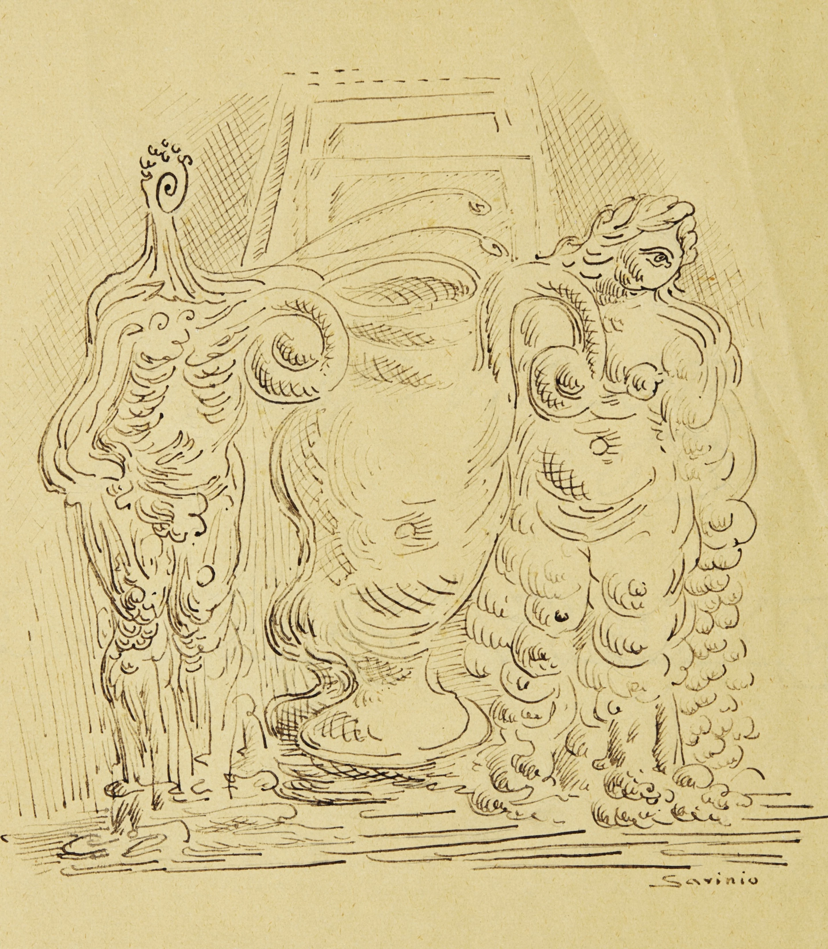 Figure davanti un\'urna (Figures in Front of an Urn)