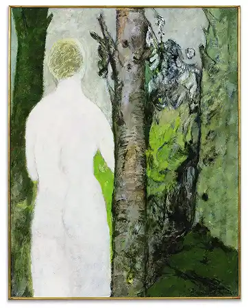 背部裸露，森林，树叶 – 伯纳德·杜福尔