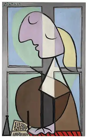 侧面女性胸像（女性书写） – 毕加索