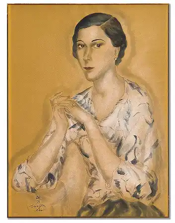 女性肖像 – 吕纳德tsuguharu富吉塔