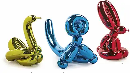 气球兔（红色）、气球猴（蓝色）、气球天鹅（黄色）（三部作品） – 杰夫·孔