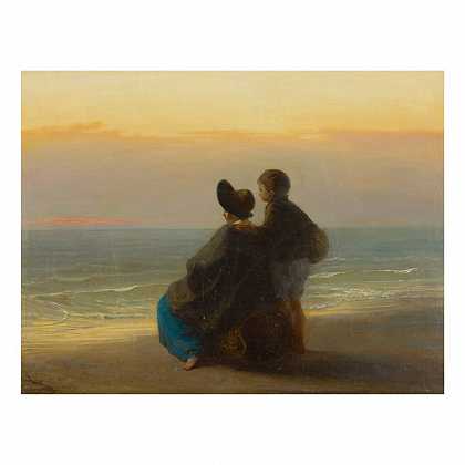 母亲和孩子眺望大海 – JOZEF-ISRA LS-