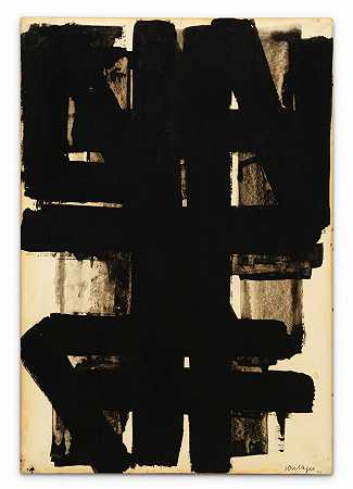 纸上水粉画，76 x 50厘米，1955-2年 – 皮埃尔-松了一口气