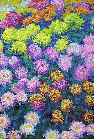 大量菊花`Massive of Chrysanthemums by Claude Monet