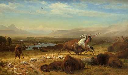 最后一头水牛`The Last of the Buffalo by Albert Bierstadt