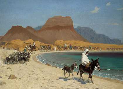 亚喀巴湾`The Gulf of Aqaba by Jean-Leon Gerome