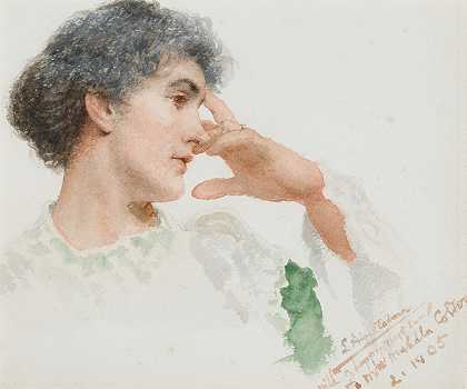 玛哈拉·科尔顿夫人肖像研究 – Lawrence-Alma-Tadema-O.M.-R.A.爵士。