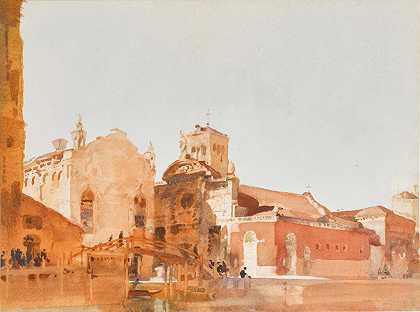 威尼斯米塞里科迪亚教堂 – 威廉·拉塞尔·弗林特爵士R.A.-P.R.W.S。