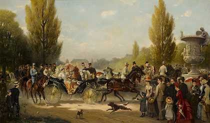 弗雷德里克三世皇帝和维多利亚公主前往波茨坦 – 埃尔马尔·冯·埃什韦格