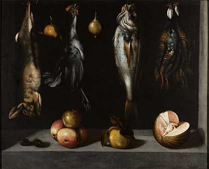 壁龛里有鸟、鱼、兔子和水果的静物画 – 斯特林·麦克斯韦系列大师