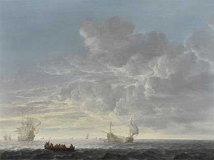 一支鲱鱼船队在微风中与一个人作战 – 西蒙·雅各布斯。德夫利格