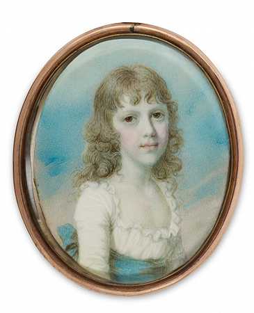 一个年轻女孩的肖像，传统上被认为是玛丽·斯宾塞·雪莉（1784-1820），大约1795年 – Richard-Cosway-R.A。
