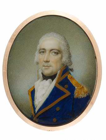 一位海军军官的肖像，传统上被认为是阿奇博尔德·科克伦，第九届邓唐纳伯爵（1748-1831），大约1800年 – 塞缪尔·雪莱