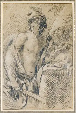 手提哥利亚头颅的大卫 – 归于西蒙·沃伊特1590-1649