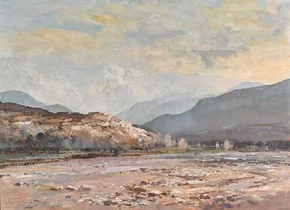 莫罗科阿特拉斯山脉的河床 – 爱德华-西格-R.W.S。