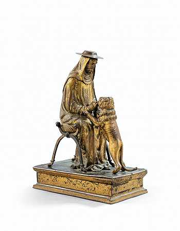 圣日耳曼与狮子 – 意大利——17世纪——巴托洛梅奥·贝拉诺（1437-1496）-