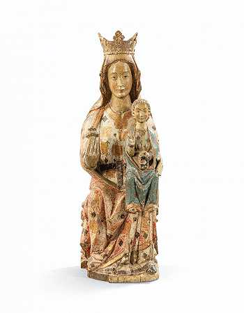 圣母和儿童登基-塞德斯智慧 – 北西班牙纳瓦拉或里奥哈十三世纪末十四世纪初-