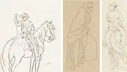 阿尔勒女性和骑马人物的研究 – 莱奥勒埃1872–1947年