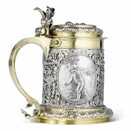 约1700年，纽伦堡约翰·菲利普·霍夫勒，四季坦卡德，一个大型德国包裹镀金银色 – A-LARGE-GERMAN-PARCEL-GILT-SILVER-FOUR-SEASONS-TANKARD-JOHANN-PHILIPP-HÖFLER-NUREMBERG-CIRCA-1700