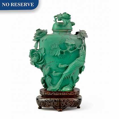 中国绿松石凤凰花瓶和盖子，约1900年 – A-中国绿松石-#x27；凤凰城#x27-花瓶和盖子——大约1900年