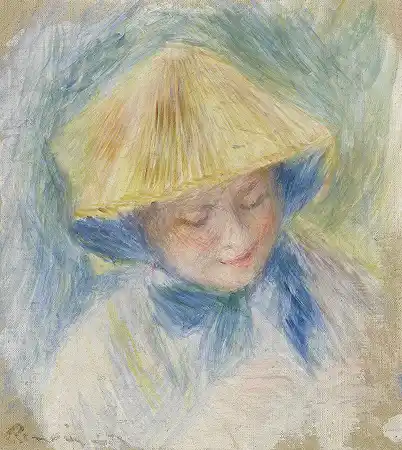 草帽女子肖像（克拉皮森夫人） – 皮埃尔-奥古斯特-雷诺阿