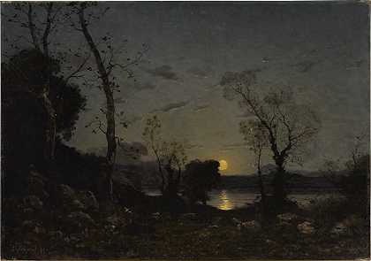 月光下的湖 – 亨利·约瑟夫·哈比格尼斯-