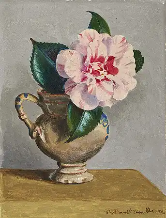 陶瓷壶里的茶花 – NIKLAUS STOECKLIN