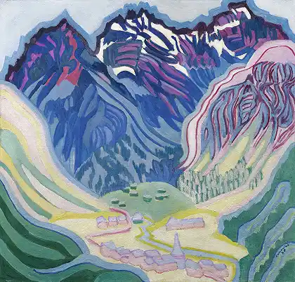 Sertigdörfli山脉景观（达沃斯），1926年 – 保罗·卡梅尼克