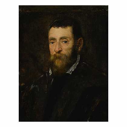 一个留胡子的男人的肖像，可能是罗马的安东尼奥·迪圣塔克罗斯王子 – 雅格布·罗布斯蒂叫雅格布·丁托雷托