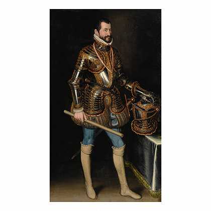 身着盔甲的绅士肖像，传统上被称为阿尔巴第三公爵唐·费尔南多·阿尔瓦雷斯·德托莱多，全长 – 胡安·潘托贾·德拉克鲁兹