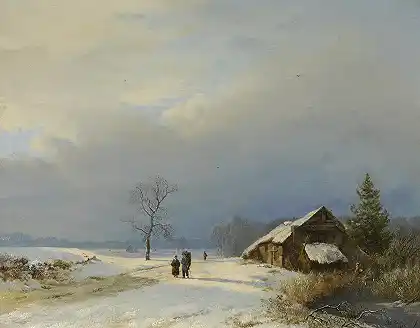 谷中的冬天 – BAREND-CORNELIS-KOEKKOEC