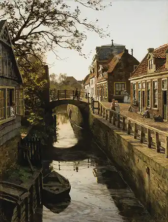 Wegje河与Enkhuizen的Bleiswijkstraat运河 – 威廉·巴斯蒂安·索伦