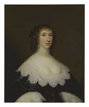 伊丽莎白·克雷文夫人（NÉE FAIRFAX）的肖像，伦奇威克郡威廉·克雷文爵士（1610-1655）的妻子，半身 – 科尼利厄斯-约翰逊-