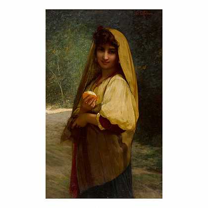 一个拿着橘子的意大利女孩 – 朱尔斯-约瑟夫-勒斐伏尔-