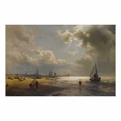 比利时海岸布兰肯贝格的日落 – 赫尔曼-赫尔佐格-