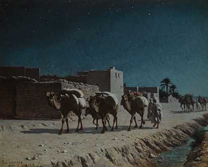 月光下的骆驼列车 – 保罗·拉泽格斯-