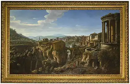 Tivoli，维斯塔神庙和圣马提诺桥的景观 – 加斯帕尔·范·维特尔，叫范维泰利