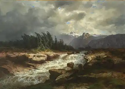 蒙塔涅山口山洪1850 – 亚历山大·加莱姆