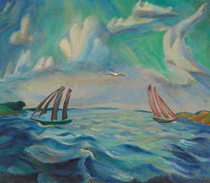 帆船（在弗伦斯堡峡湾）（帆船（在弗伦斯堡峡湾）） – 埃里希·赫克尔