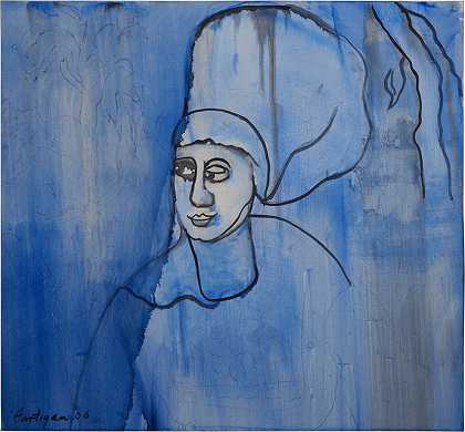 蓝色16世纪女人 – 格雷斯·哈蒂根