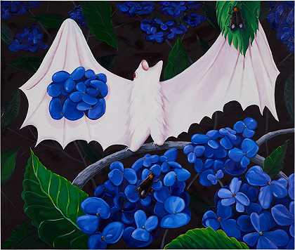 绣球花中的白蝙蝠 – 尼基·马卢夫