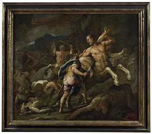 拉皮斯人和半人马人之战（约1692年） by Luca Giordano